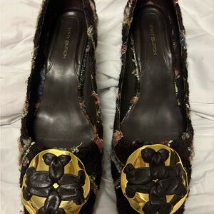Tory Burch Women's Multicolor low heels with Gold Accent